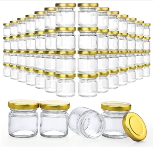 Venta al por mayor 50ml pequeños frascos de vidrio con tapas para miel mermelada jalea vela artesanía especias fiesta favores - Product Image 1