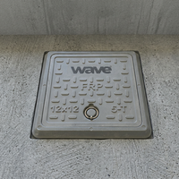 Tapa de alcantarilla cuadrada de FRP Wave 12x12, clasificación de carga 5-T, color personalizado, seguridad vial