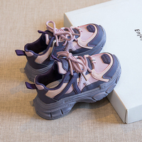 Chaussures décontractées tendance, respirantes, légères, à lacets, en mesh, antidérapantes pour enfants, baskets d'hiver pour la marche, semelle intermédiaire en EVA, caoutchouc