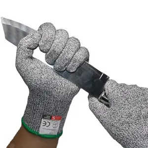 White Hppe Liner CE Approval Anti Cut Level 5 Durable Cut Resistant Glass Industry Gloves for Oyster Shucking