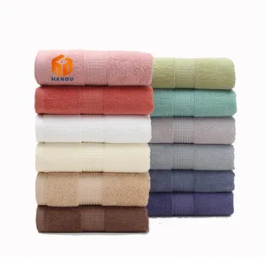 China Manufacturers Wholesale Good quality Cheap price super soft pure color luxury towels bath 100% cotton gift set