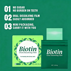 Bandes buvables OEM à dissolution rapide à la biotine, sans sucre, végétaliennes, pour la santé des <span class=keywords><strong>cheveux</strong></span>, de la peau <span class=keywords><strong>et</strong></span> des ongles, <span class=keywords><strong>et</strong></span> le soutien énergétique - Product Image 4