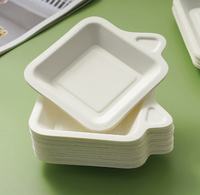 Assiettes en papier jetables, assiettes en papier épaisses et simples, fourchettes et assiettes à gâteau, assiettes en papier rectangulaires