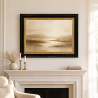 Moulure de cadre photo en pin massif 73x43mm noir mat avec ornement en spirale doré pour décoration de galerie de peintures à l'huile