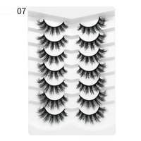 2025 nouveau Style frit court 7 paires 18mm DSD fait à la main mince vison cils réutilisables cheveux synthétiques longueur mixte
