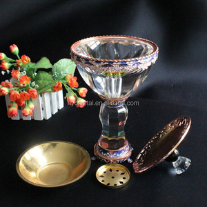Decorativo elegante de cristal de metal con difusor de aroma quemador de incienso - Product Image 1