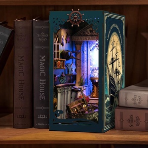 Kit de maison miniature en bois MDF pour bibliothèque, impression UV, bricolage, maison miniature pour <span class=keywords><strong>adultes</strong></span> - Product Image 2