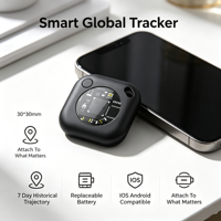 Traceur GPS à batterie remplaçable avec cordon, compatible iOS et Android, gestion par lots, logo personnalisé, choix cadeau, localisateur d'itinéraire historique