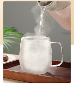 <span class=keywords><strong>Tasses</strong></span> à café en verre isolées à double paroi de 10 oz, <span class=keywords><strong>tasses</strong></span> à thé transparentes avec poignée, espresso, latte, cappuccino, 300 ml, logo personnalisable à la main - Product Image 4