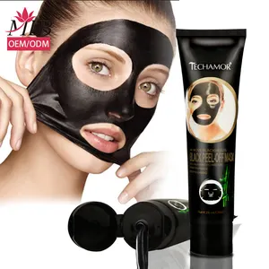 Masque noir à prix bon marché, masque facial à élimination des points noirs, charbon de bambou, masque facial à peeling actif