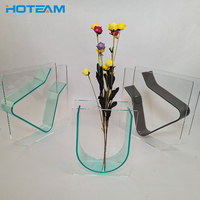 Présentoir à fleurs moderne en acrylique Bauhaus avec cadre translucide en forme de V et blocs de couleur pour centre de table minimaliste