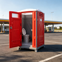 Toilettes portables préfabriquées 390L grande capacité, toilettes mobiles en HDPE pour chantier de construction