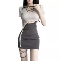 Robe moulante courte à effet gainant pour femme, avec taille cintrée, style robe enveloppante amincissante et séduisante