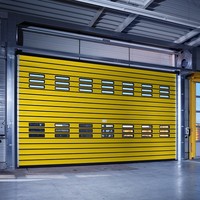 Porte de garage électrique à enroulement automatique à grande vitesse, style industriel moderne, en aluminium, style coulissant, vente chaude 2025