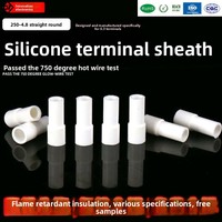 63 manchons isolés en silicone à clip à ressort de type droit, 250-4,8 mm, blancs