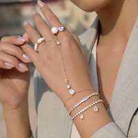 Pulsera de Acero Inoxidable con Zirconia, Diseño Creativo, para Mujer, Estilo Moderno, Accesorios Sencillos, Marca FANKE