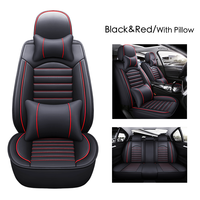 Fundas de Asiento de Coche de Lujo Personalizadas Xiangta, Juego Completo de 13 Piezas, Universales, Impermeables, de Cuero PU Rojo, para Coches Honda y Ford