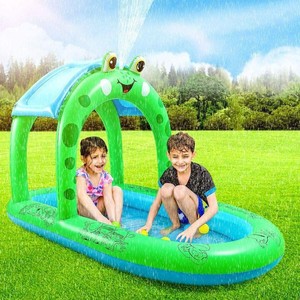 Inflatable Frog Fountain With Sunshade 172X106X106Cm Outdoor Water Play For Kids Garden Pool - Product Image 4