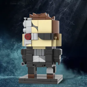 MOC7119 O Exterminador 162 Peças Tijolos Cabeça Quadrada Personagem de Filme de Ação Cyborg Modelo Assassino Montar Blocos de Construção Brinquedo Infantil