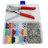 200 Set Kancing Jepret Dekorasi Jala Warna-warni Bebas Nikel dari Paduan Seng dengan Shank Bulat 9.5mm untuk Kerajinan Jahit