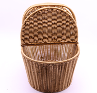Panier de rangement en rotin PP tressé, fait main, écologique, imperméable, moderne, avec poignée, pour pain, fruits, cadeaux, pique-nique, personnalisable