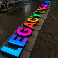 Letras de Canal LED Iluminadas Frontalmente en 3D Personalizadas para Bares y Discotecas, Letras Grandes de Aleación de Aluminio sin Marco para Decoración de Tiendas