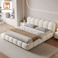 Lit de rangement personnalisé de luxe moderne avec cadre en bois, style doux, très grand, pour villa et appartement, ensemble de meubles de chambre