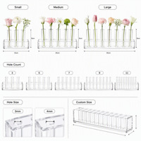 Maßgefertigter Klarer Acryl-Blumenvasenhalter Moderner Blumenarrangement-Ständer für Hochzeitstisch-Dekoration und Wohnraumgestaltung