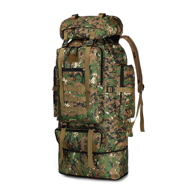 100L Large Capacity Extensible Multifunctional Waterproof Molle Anti-Theft Fashion Camouflage Tactical Laptop Backpack