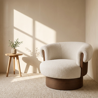 Fauteuil d'appoint en tissu OEM/ODM avec structure en bois courbé et rembourrage en mousse haute densité pour salon et hôtel