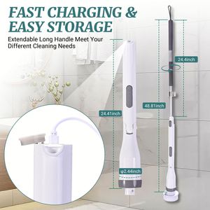 Cepillo de Limpieza Eléctrico 2025, Gran Venta, IPX7, Inalámbrico, Giratorio, con Mango de Aluminio Ajustable, para Limpieza del Hogar y Baño - Product Image 2