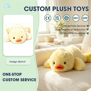 Kawaii Geel Eendje Pluche Speelgoed Knuffeldier Zachte Baby Eend Pop met Oranje Snavel voor Kinderen Verjaardag Cado Groothandel - Product Image 1