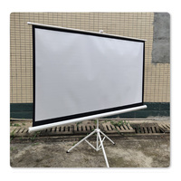 Écran de projection mobile portable manuel auto-bloquant HD en tissu PVC blanc mat 60-120 pouces avec trépied au sol