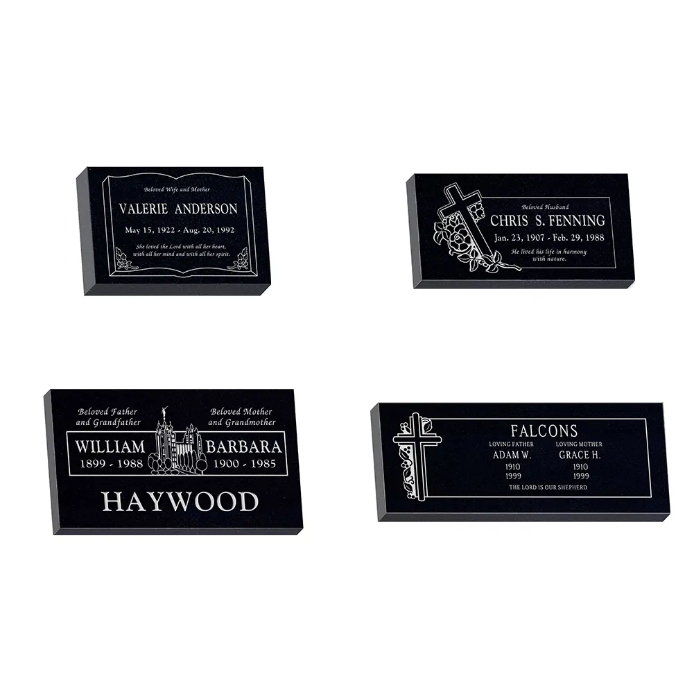 Samistone-láseres de granito negro Shanxi, rotuladores de césped de estilo americano, marcadores cónicos superiores para almohada, lápida