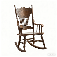 Fauteuil à bascule en bois massif durable fait à la main de style victorien pour la maison, l'hôtel, l'appartement, la chambre à coucher, la villa, la décoration extérieure et le salon