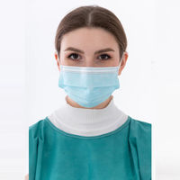 Masque facial jetable à 3 couches avec contour auriculaire Masque de protection médical bleu non tissé pour le nez Masque chirurgical