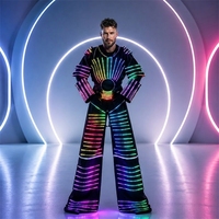Costumes de danseur robot LED personnalisés, ensembles lumineux pour spectacles sur scène