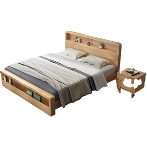 Dazhang Jiaju Nordic Modern Solid Wood Bed 1.8m/1.5m High Box Storage Double Bed Natural Wood Color Bedroom Furniture - Product Image 3