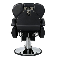 Fauteuil de Barbier Moderne Noir avec Repose-Pieds et Dossier Inclinable, Robuste et Confortable pour Salon de Coiffure
