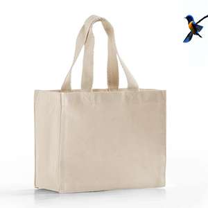 Bolso Tote de lona de algodón personalizable con doble ASA con logotipo personalizado y patrón de letras para ir de compras - Product Image 5