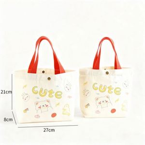Soft Touch Promotional Eco Friendly Reusable Canvas Tote with Holiday <b>Printing</b> Canvas Gift Bags - Product Image 1