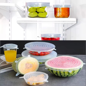 Juego de 6 Tapas de Silicona Ecológicas Multifuncionales para Conservar la Frescura de los Alimentos, Tapas para Recipientes de Refrigerador, Sellado y Conservación para la Cocina - Product Image 5