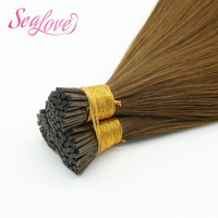 Extensions de cheveux I-Tip de qualité salon, cheveux russes Remy, cheveux indiens bruts, kératine russe, extensions I-Tip, 100% cheveux humains vierges