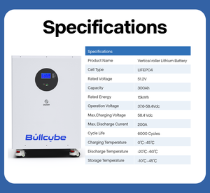 Batería Bullcube 6000 de Ciclo Profundo de 48 V, 300 Ah, 14.4 kWh, Celdas de Iones de Litio GX-51300-RL, Batería de 48 V Lifepo4 para Sistemas Solares - Product Image 3