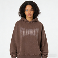Hoodie & Sweatshirt Pria Heavyweight Polos Oversized Boxy Fit Hoodie Berkualitas Tinggi Custom Acid Washed Vintage untuk Pria