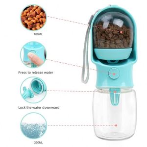 Portable <b>Drinking</b> Water <b>Bottle</b> with Food Container Outdoor Puppy Pet Travel Walking Hiking Water <b>Bottle</b> Pet Foldable Care Cup - Product Image 1