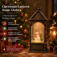Lanterne LED à eau de Noël avec scène de bonhomme de neige en cristal scintillant pour la décoration de la maison et les cadeaux
