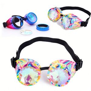 Gafas de Sol Personalizadas con Lentes Difractadas para Festivales Rave, Fiestas EDM, Estilo Punk Colorido, Steampunk, Caleidoscopio, Unisex - Product Image 5