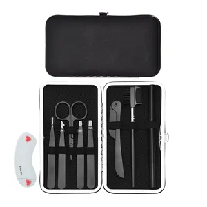 Set pemangkas bulu mata alis wanita, pisau cukur lipat Stainless Steel profesional, termasuk Pinset