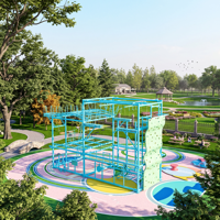 Équipement de divertissement extérieur de grande envergure sans moteur : Mur d'escalade, Parcours d'obstacles, Parc d'attractions commercial avec cordes